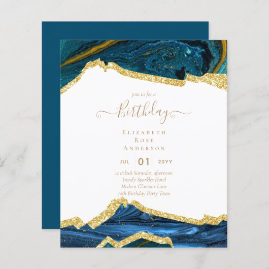 GEBURTSTAG EINLADUNG 16 18 21. 40 50. (Vorne/Hinten)