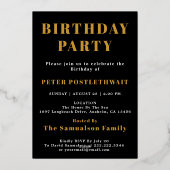 Geburtstag Einladung Schwarzes Gold jedes Jahr für (Rückseite)