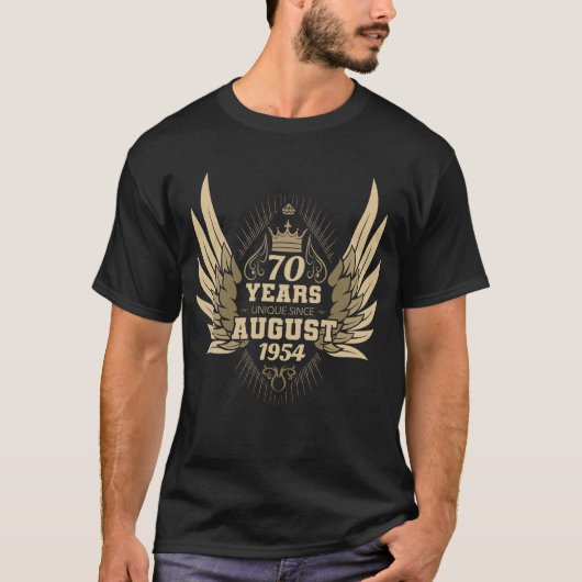 Geburtstag einzigartig seit August 1954 T-Shirt (Vorderseite)