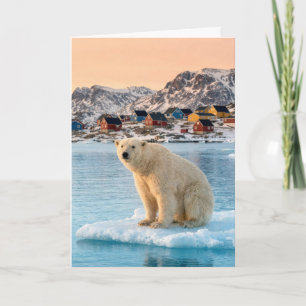 Geburtstag Eisbär aus Grönland auf Eisscholle trei Karte