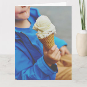 GEBURTSTAG EISKREATER CONE BOY GREETING CARD KARTE