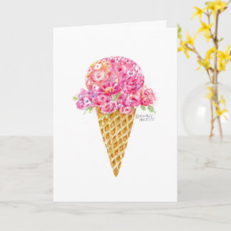 Geburtstag Eiskrem Kone Blume Grußkarte Karte