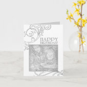 Geburtstag (elegant geblüht) karte (Gelbe Blume)