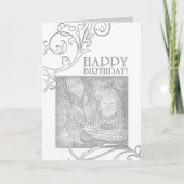 Geburtstag (elegant geblüht) karte (Vorderseite)