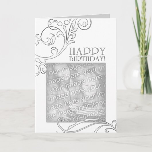 Geburtstag (elegant geblüht) karte (Vorderseite)