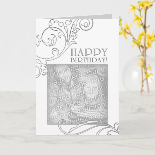 Geburtstag (elegant geblüht) karte (Gelbe Blume)