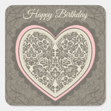 Geburtstag Elegant verziert Morris Stil Herz CC018