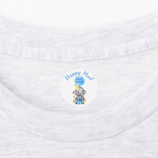 Geburtstag Elephant Labels Etiketten (Befestigt)