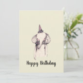 Geburtstag Elephant Sketch Geburtstags-Grußkarte (Stehend Vorderseite)