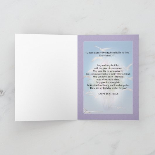 Geburtstag, Enkelin, Blume und Vögel Karte (Innenseite)