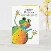 Geburtstag, Enkelin, Frosch, Kaleidoskop-Gruppe Karte (Gelbe Blume)