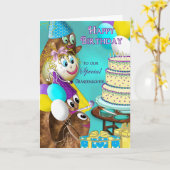 GEBURTSTAG - Enkelin - POTATO FAMILIE Karte (Gelbe Blume)