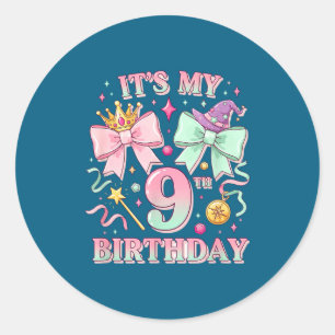 Geburtstag Es ist mein 9. Geburtstag Süße magische Runder Aufkleber