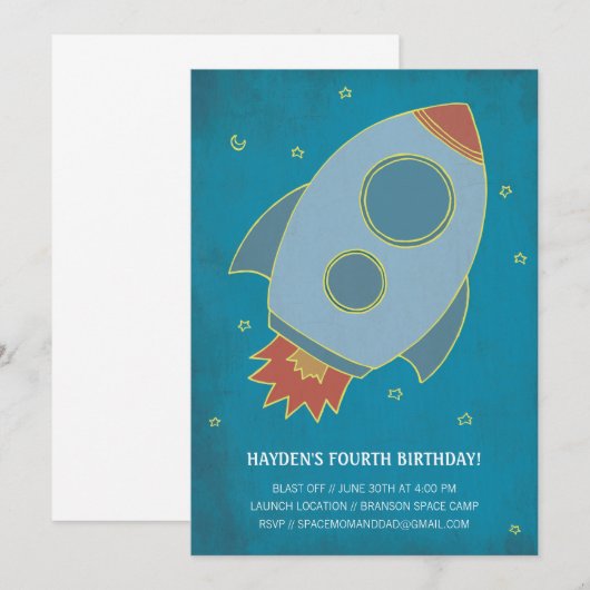 Geburtstag explodieren! Einladung von Kindern zum  (Vorne/Hinten)