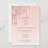 Geburtstag fabelhaft jeder Rose Gold Glitzer Einladung (Rückseite)