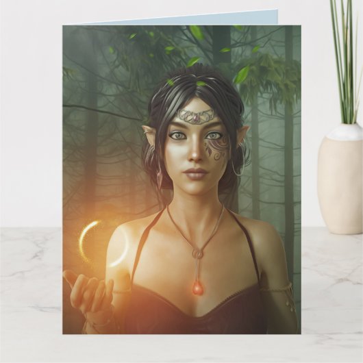 GEBURTSTAG FAIRY ELF MÄDCHENKARTE FÜR SIE KARTE (Vorderseite)