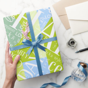 Geburtstag Farbblock für langen Namen hinzufügen G Geschenkpapier