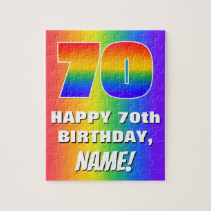 Geburtstag: Farbenfroh, Fun Rainbow Pattern # 70 Puzzle