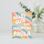 GEBURTSTAG Farbenfrohe Regenbogen Anpassen Postkarte (Stehend Vorderseite)