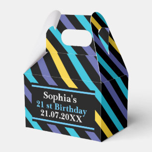Geburtstag Farbenfrohe Streifen Monogramm Name Geschenkschachtel