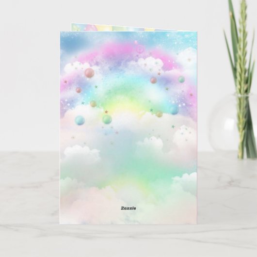 Geburtstag, Fee, Ballons Dankeskarte (Rückseite)