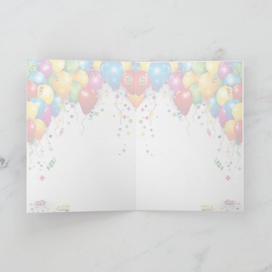 Geburtstag, Fee, Ballons Dankeskarte (Innenseite)