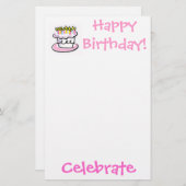 Geburtstag, feiern, alles Gute zum Geburtstag! Briefpapier (Vorne/Hinten)