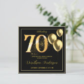 Geburtstag feiert Gold Back Front Elegant Einladung (Stehend Vorderseite)