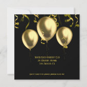 Geburtstag feiert Gold Back Front Elegant Einladung (Rückseite)