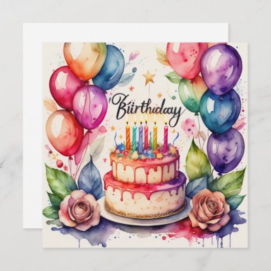 Geburtstag Feiertagskarte (Vorne/Hinten)