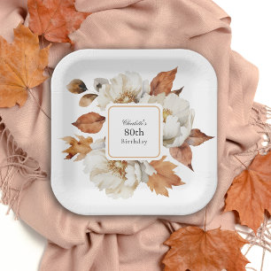 Geburtstag Feminine Fall Floral Pappteller