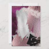 Geburtstag | Fett Imitate Metallische Kassis Brush Einladung (Rückseite)