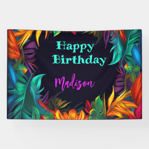 Geburtstag   Fette Neon-Tropenflora 4 Banner