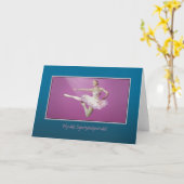 Geburtstag, Finnisch, Leaping Ballerina Karte (Gelbe Blume)