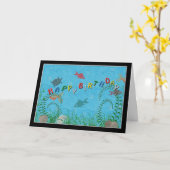 Geburtstag, Fische schwimmen im Tank Karte (Gelbe Blume)