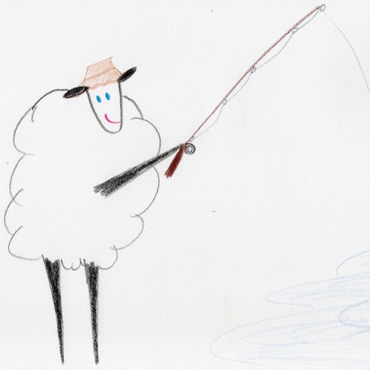 Geburtstag - Fishing Ewe a Happy Birthday Card Karte