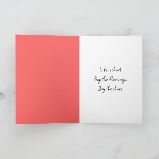 Geburtstag Flamingo mit roten Schuhen Karte (Innenseite)