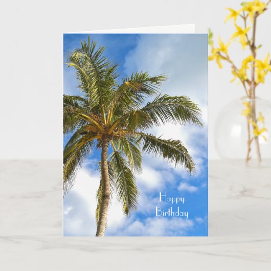 Geburtstag Florida-Palme Karte (Gelbe Blume)