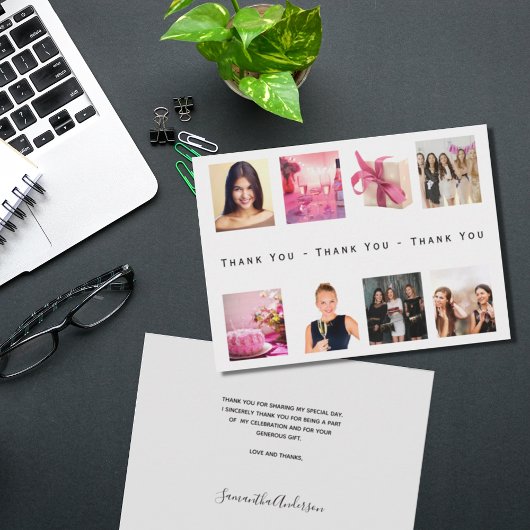 Geburtstag Foto Collage danke Karte