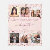 Geburtstag Foto Collage Rose Gold beste Freunde Fleecedecke (Vorderseite)