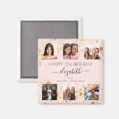 Geburtstag Foto Collage Rose Gold beste Freunde Magnet (Vorderseite/Rückseite)