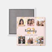Geburtstag Foto Collage Rose Gold beste Freunde Magnet (Vorderseite/Rückseite)