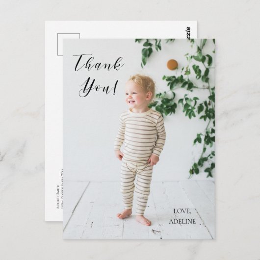 Geburtstag Foto Danke Post Card Postkarte (Vorne/Hinten)