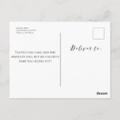 Geburtstag Foto Danke Post Card Postkarte (Rückseite)