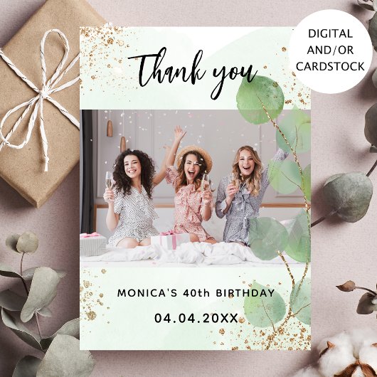 Geburtstag Foto Eukalyptus vielen Dank Karte