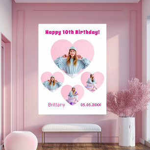 Geburtstag Foto Herzkollektion Mädchen willkommen Poster