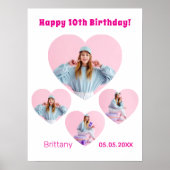 Geburtstag Foto Herzkollektion Mädchen willkommen Poster (Vorne)