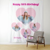 Geburtstag Foto Herzkollektion Mädchen willkommen Wandteppich (Beispiel)