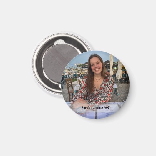 Geburtstag Foto Magnet mit Ihrem Text (Vorderseite/Rückseite)