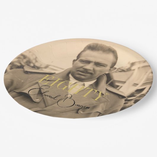 Geburtstag Foto Male Modern Geburtstag Pappteller (Schrägansicht)